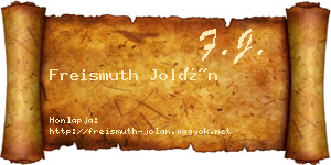 Freismuth Jolán névjegykártya